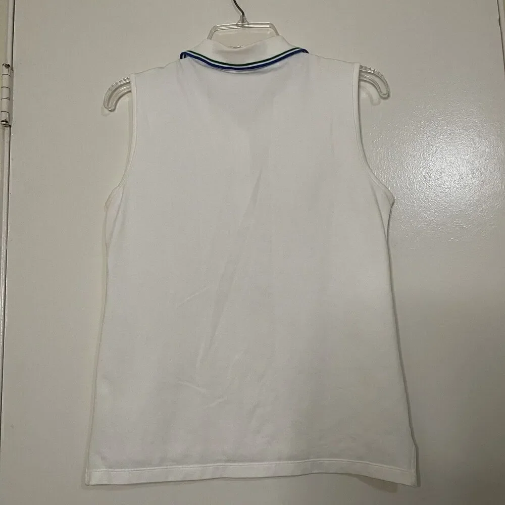 Tory Burch Sport white cotton sleeveless polo size medium